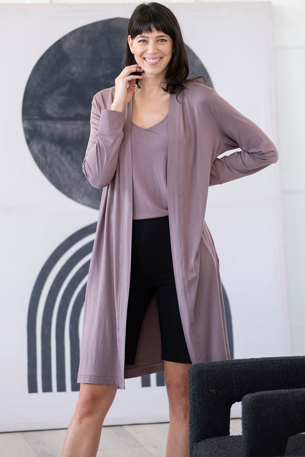 Mauve duster sale cardigan