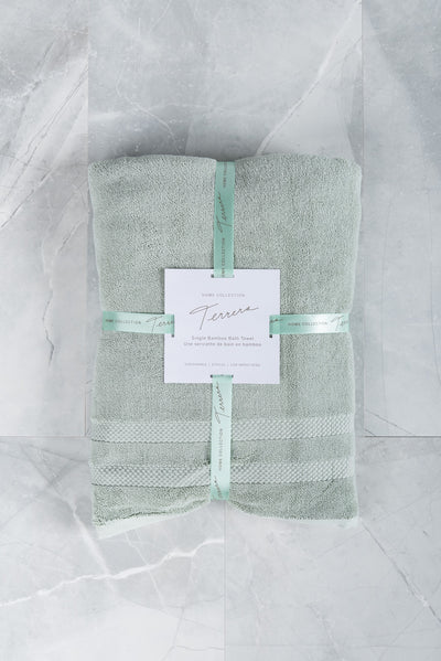terrera home sage green organic cotton bamboo towel set canada