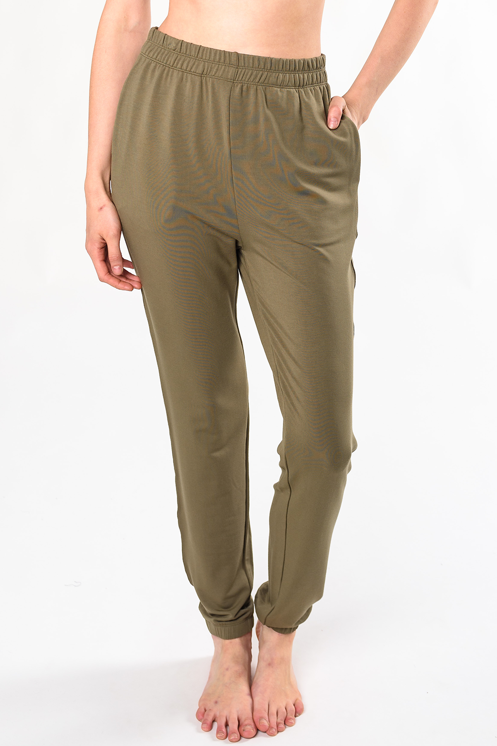 Julie Zipped Pocket Bamboo Jogger - Moss Green – Terrera