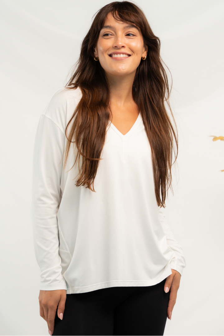 Mila Cocoon Bamboo Top - Vanilla