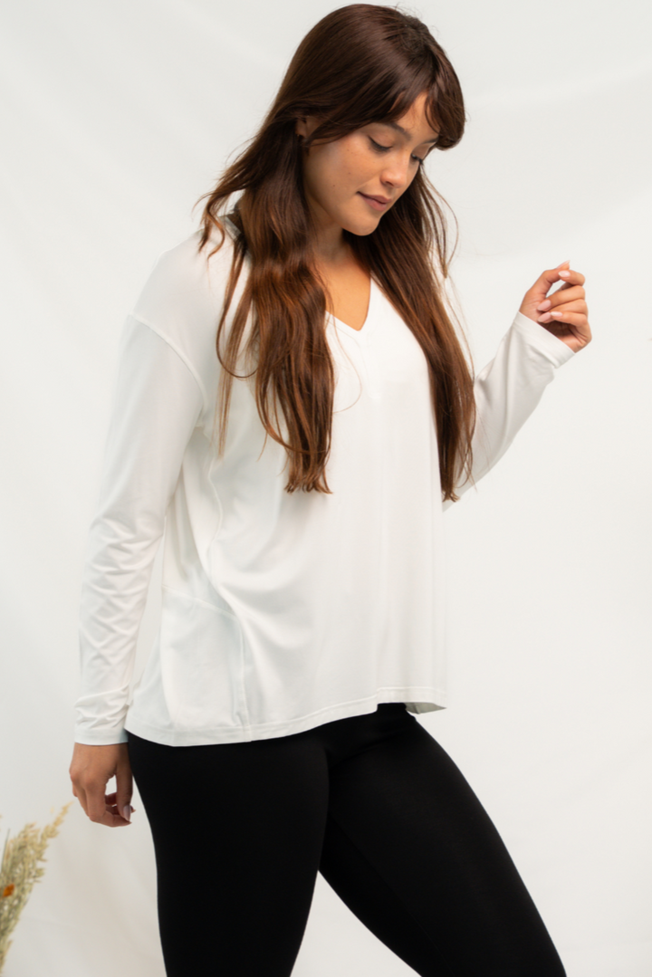 Mila Cocoon Bamboo Top - Vanilla