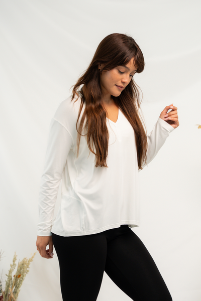 Mila Cocoon Bamboo Top - Vanilla
