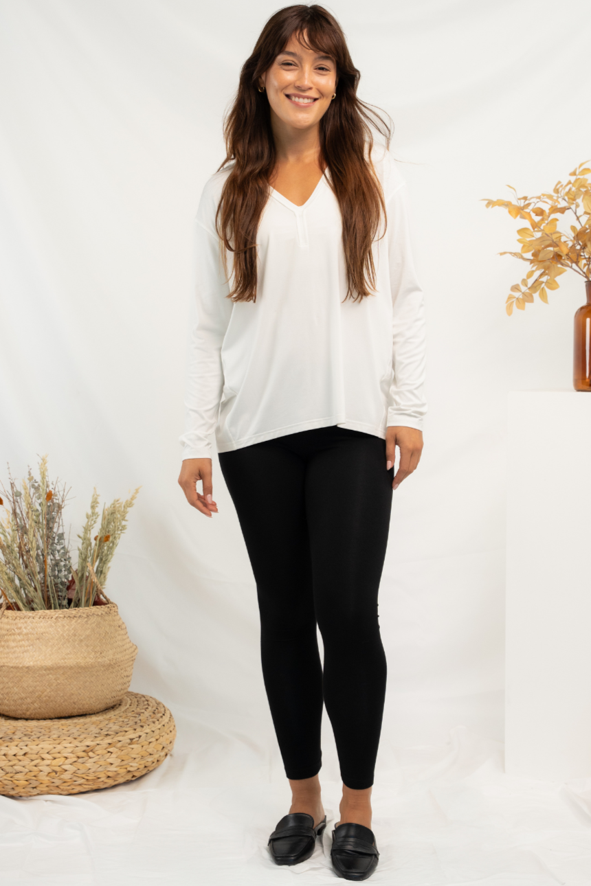 Mila Cocoon Bamboo Top - Vanilla