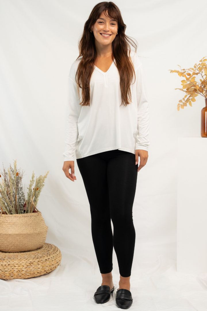 Mila Cocoon Bamboo Top - Vanilla