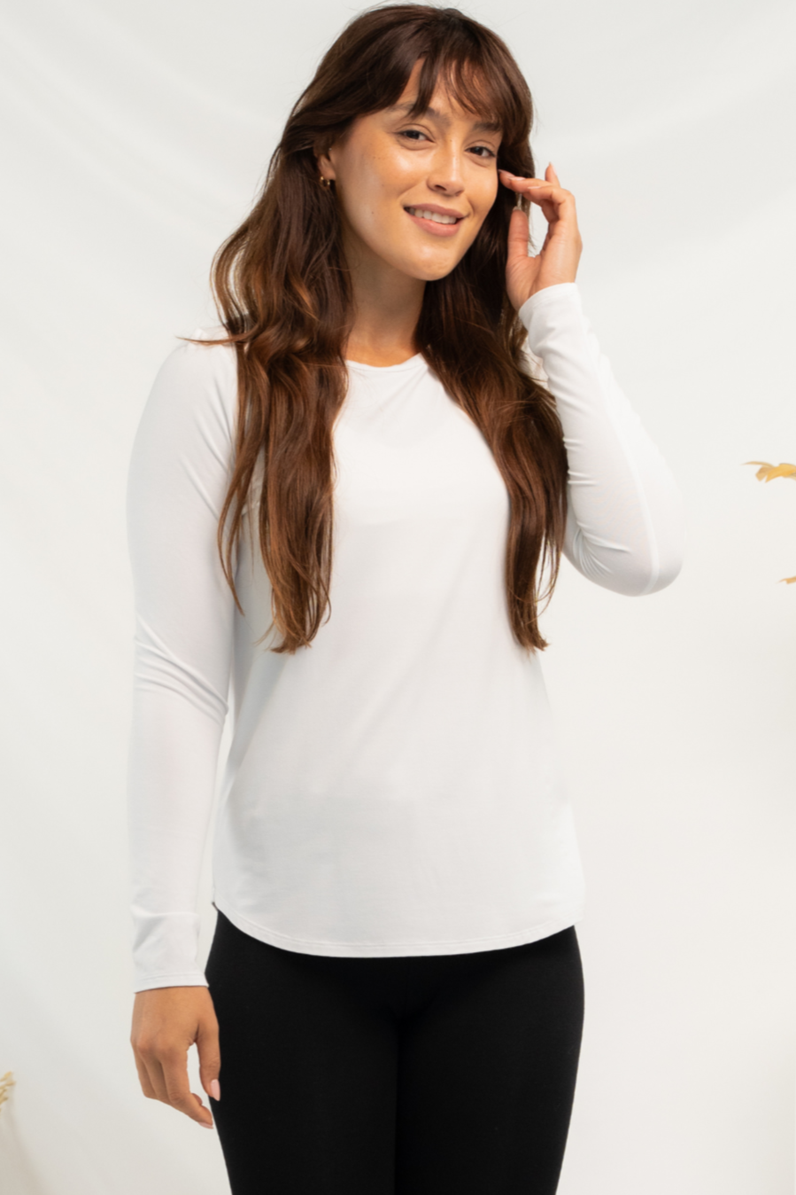Georgia Crew Bamboo Long Sleeve - White - Terrera