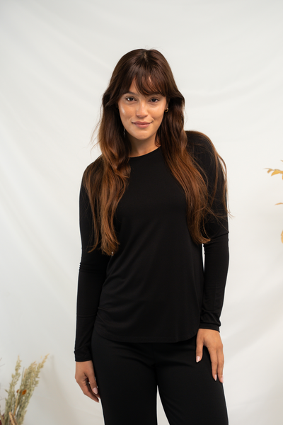 Georgia Crew Long Sleeve - Black
