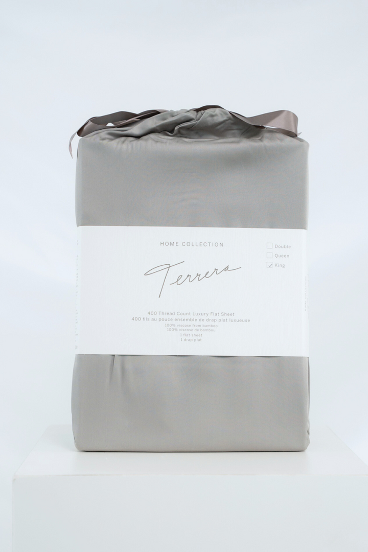 Terrera Bamboo Flat Sheet - Grey