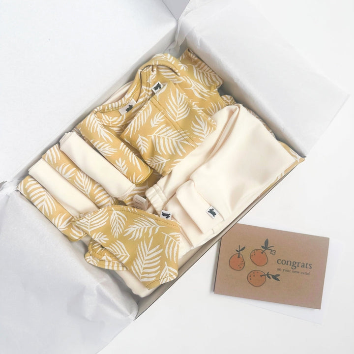 Bamboo Baby Capsule Gift Box | Palm Fronds &amp; Cream