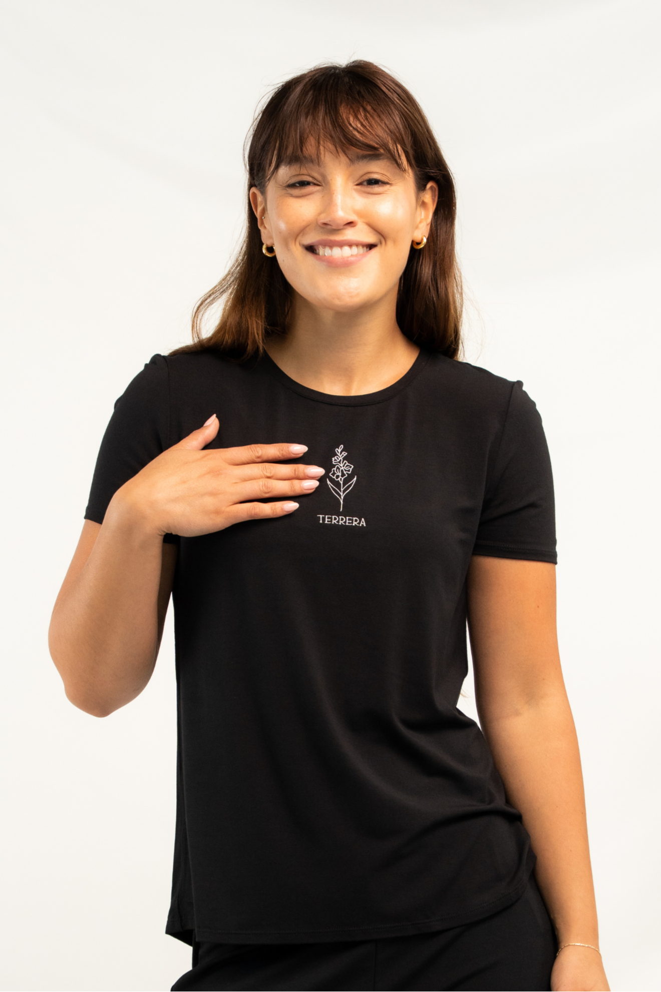 Gracie Crew Neck Bamboo Tee - Black (Birthday Edition)