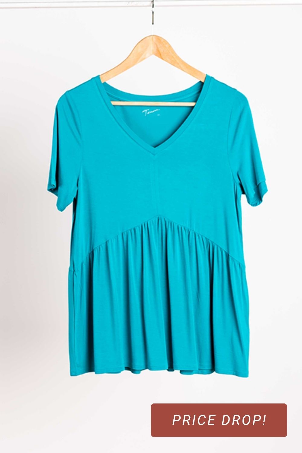 Zinnia Tiered Bamboo Top - Turquoise