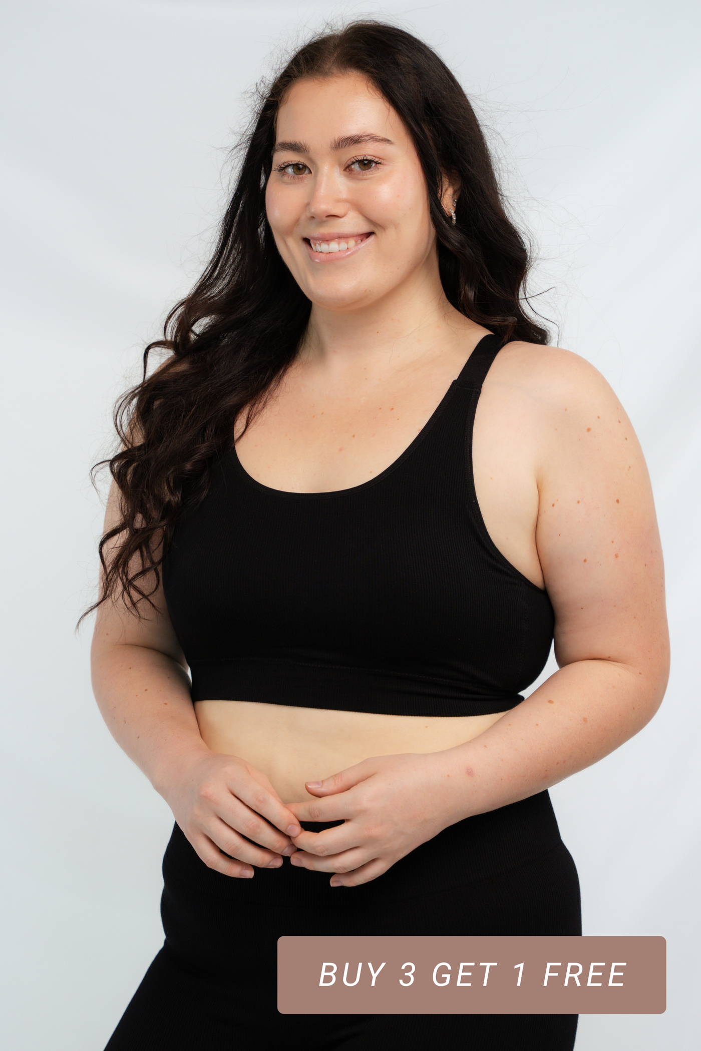 Ribbed Contour Bamboo Bralette - Black