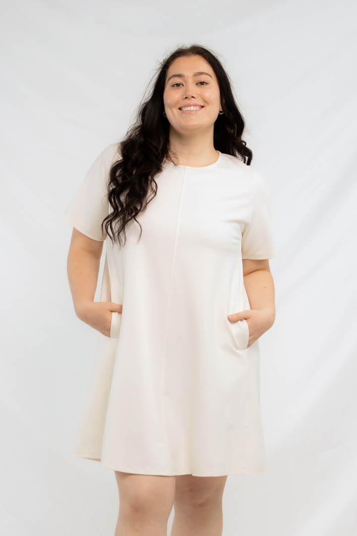 Heidi Short Sleeve Bamboo Dress - Cream