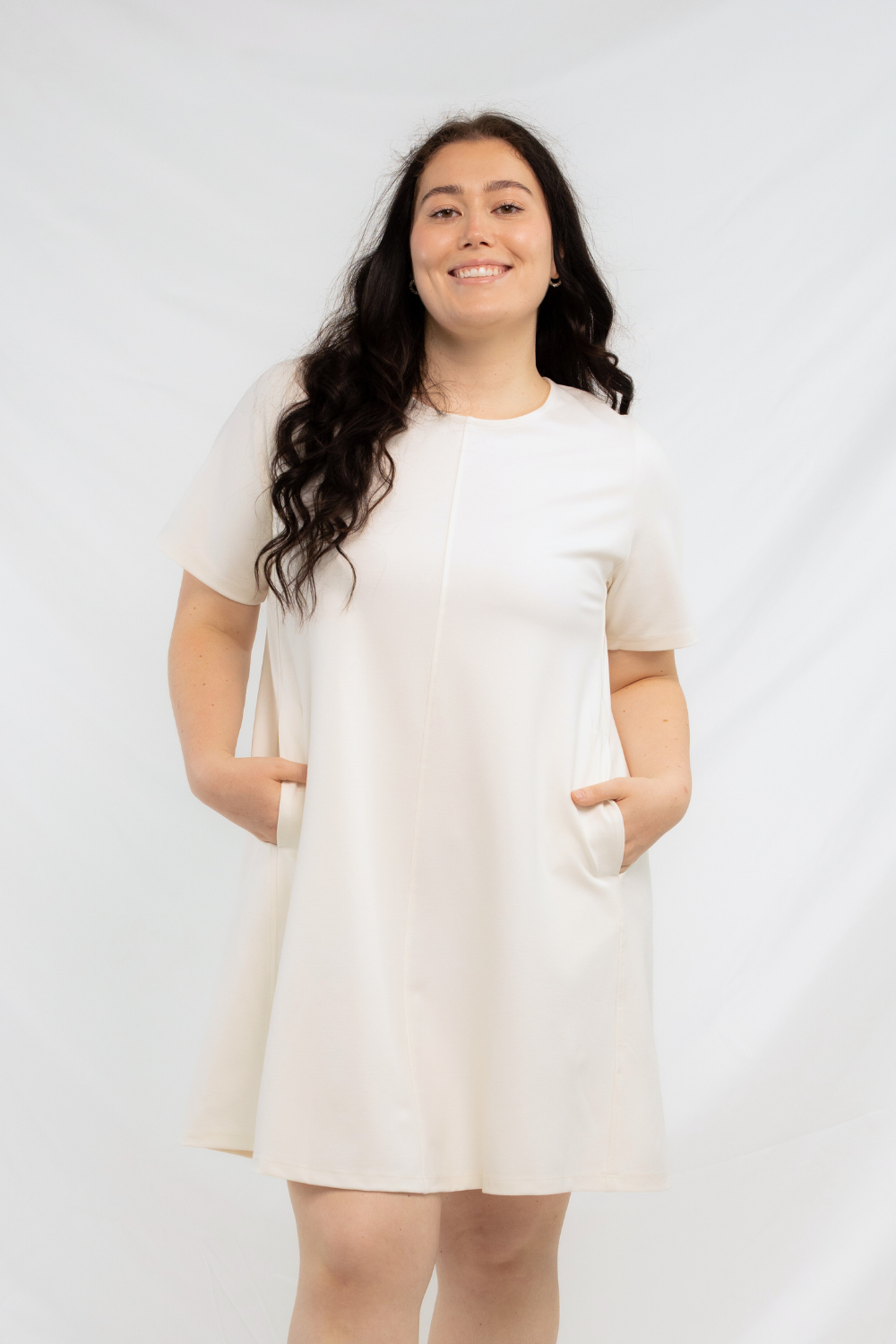 Heidi Short Sleeve Bamboo Dress - Cream
