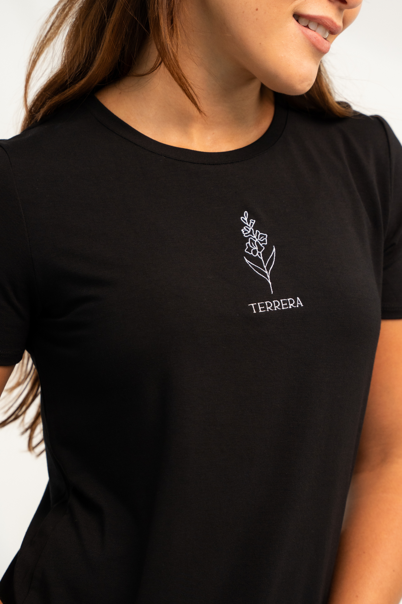 Gracie Crew Neck Bamboo Tee - Black (Birthday Edition)