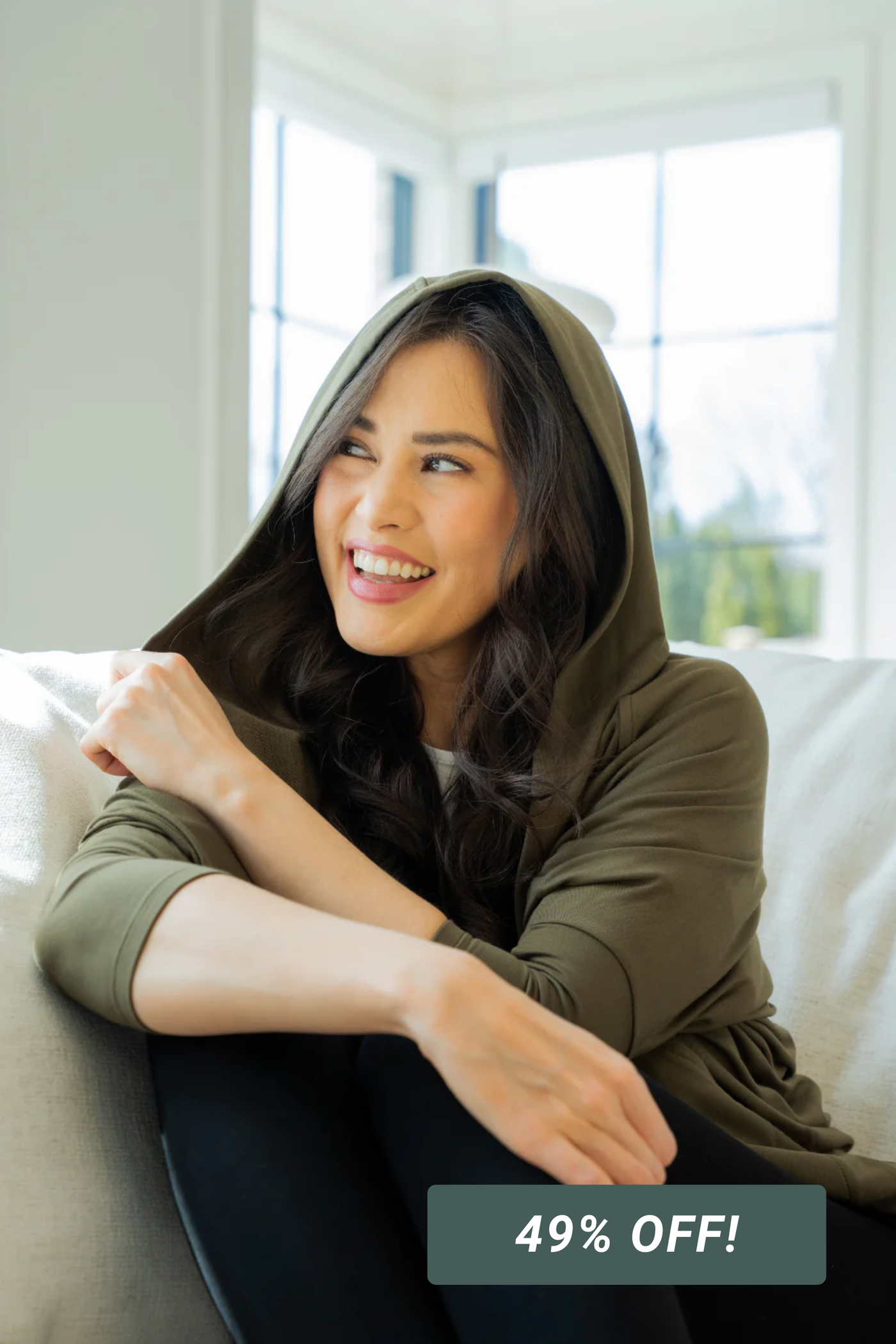 Jaime Bamboo Hoodie Cardigan - Deep Olive