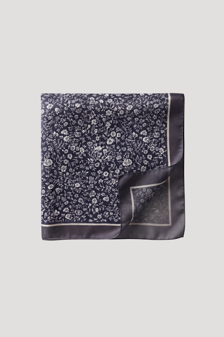 Patterned Square Scarves - Navy Floral
