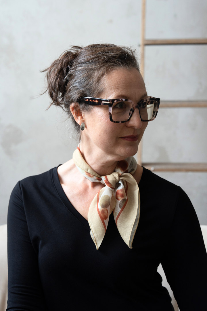 Patterned Square Scarves - Earthy Polka Dot