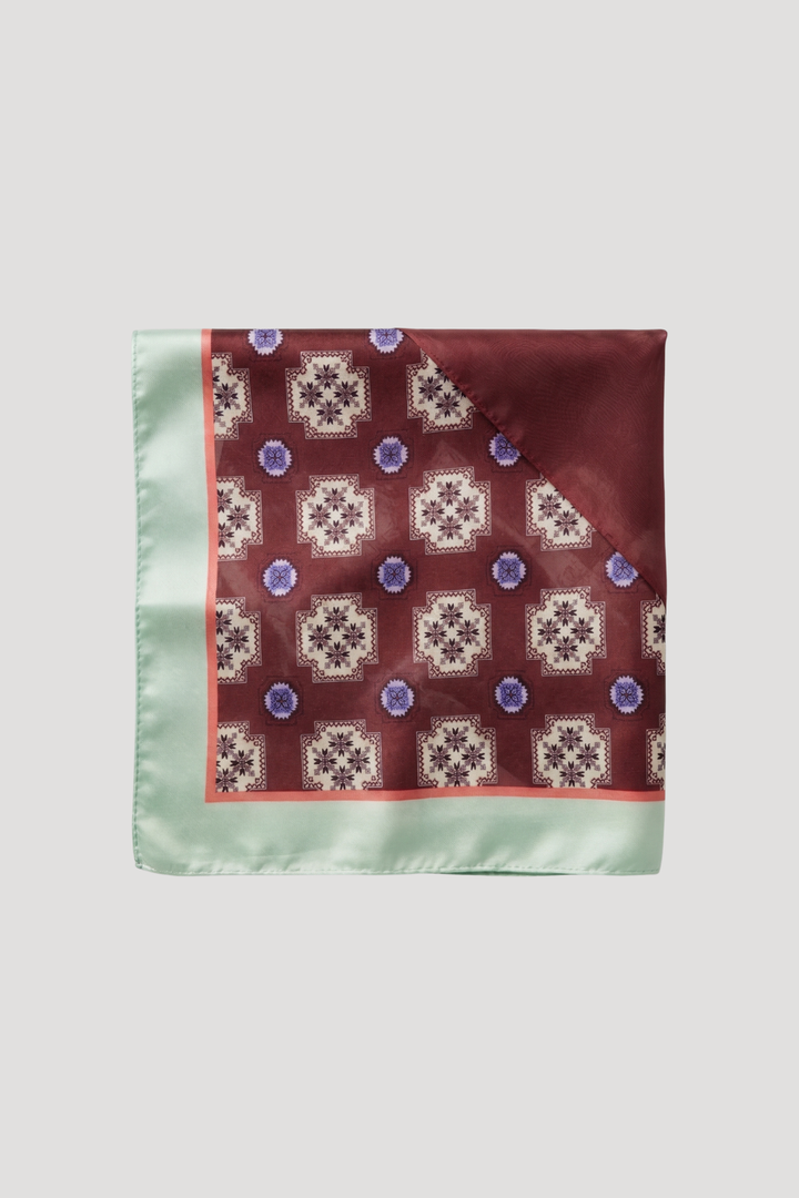 Patterned Square Scarves - Brown Geometric