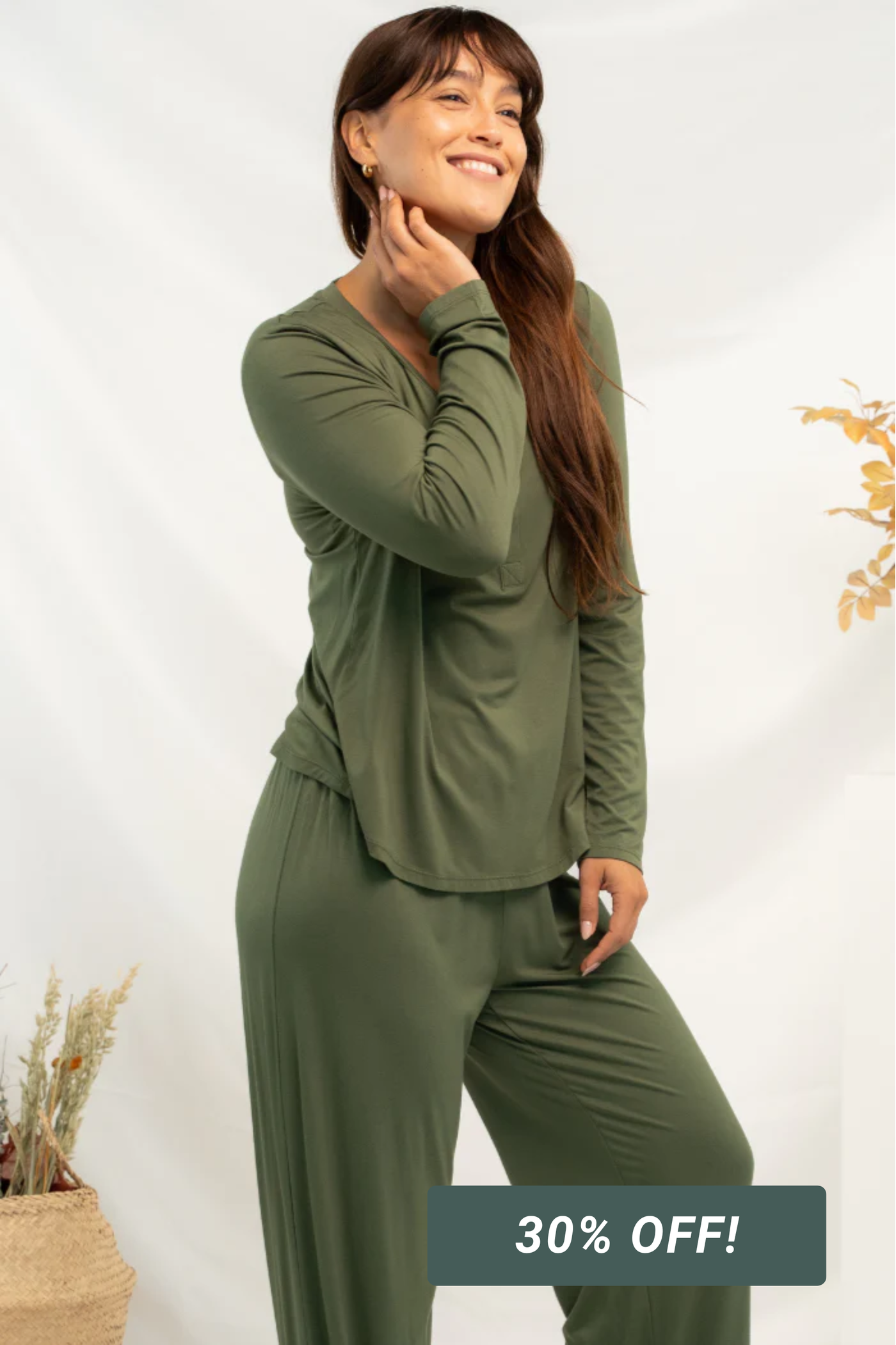 Skyla Bamboo Pajama Set - Sencha Green