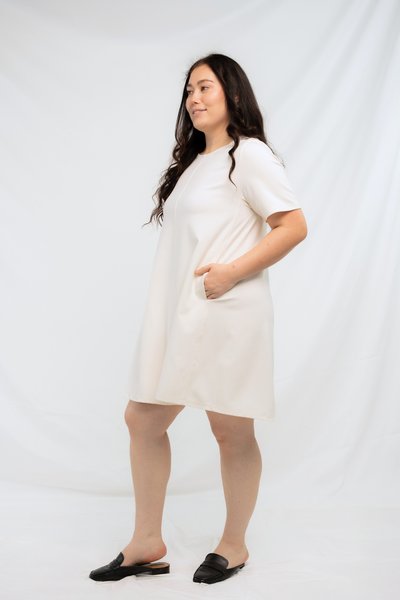 Heidi Short Sleeve Bamboo Dress - Cream