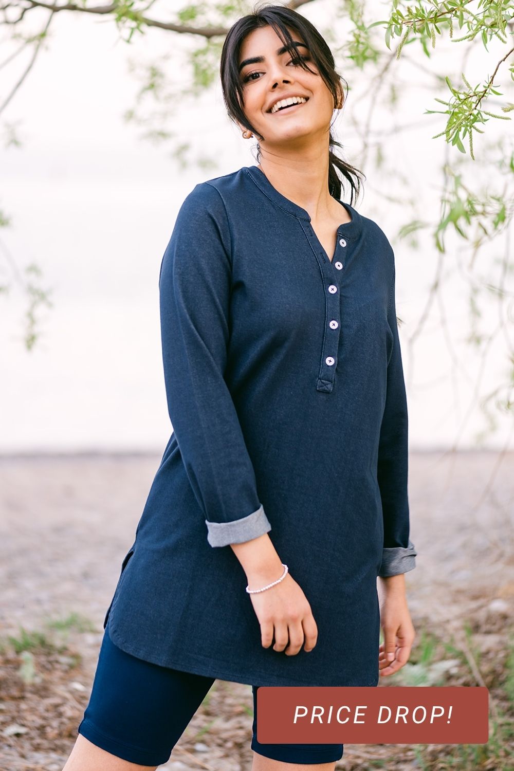 Tina Denim Organic Cotton Tunic - Blue Denim
