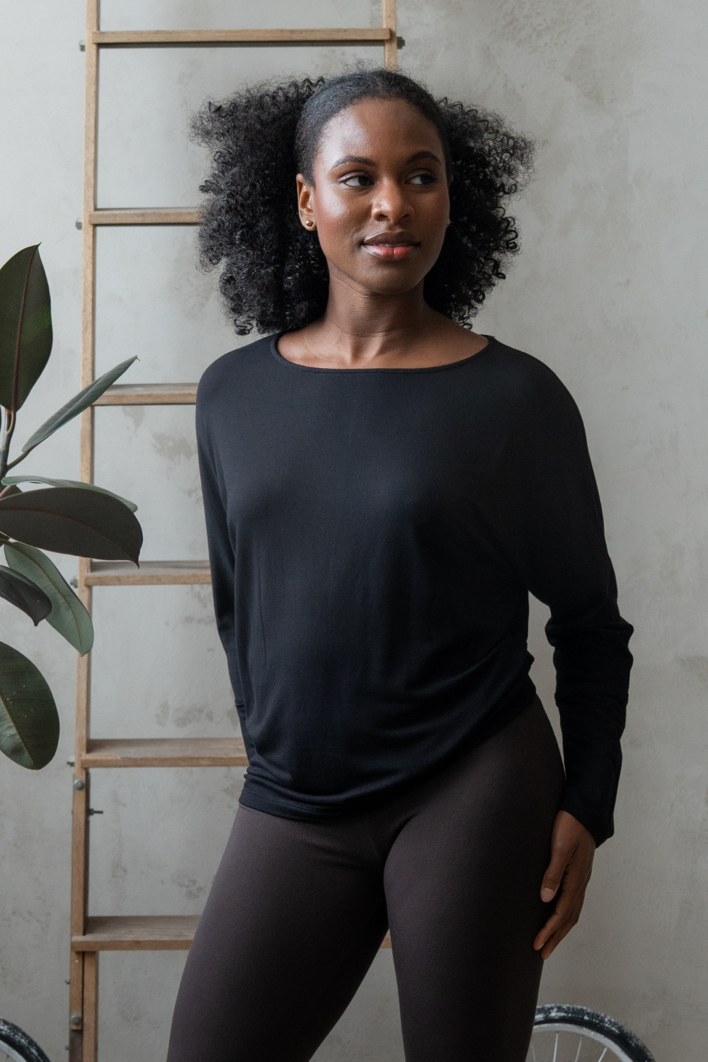 Sienna Bamboo Dolman Top - Black