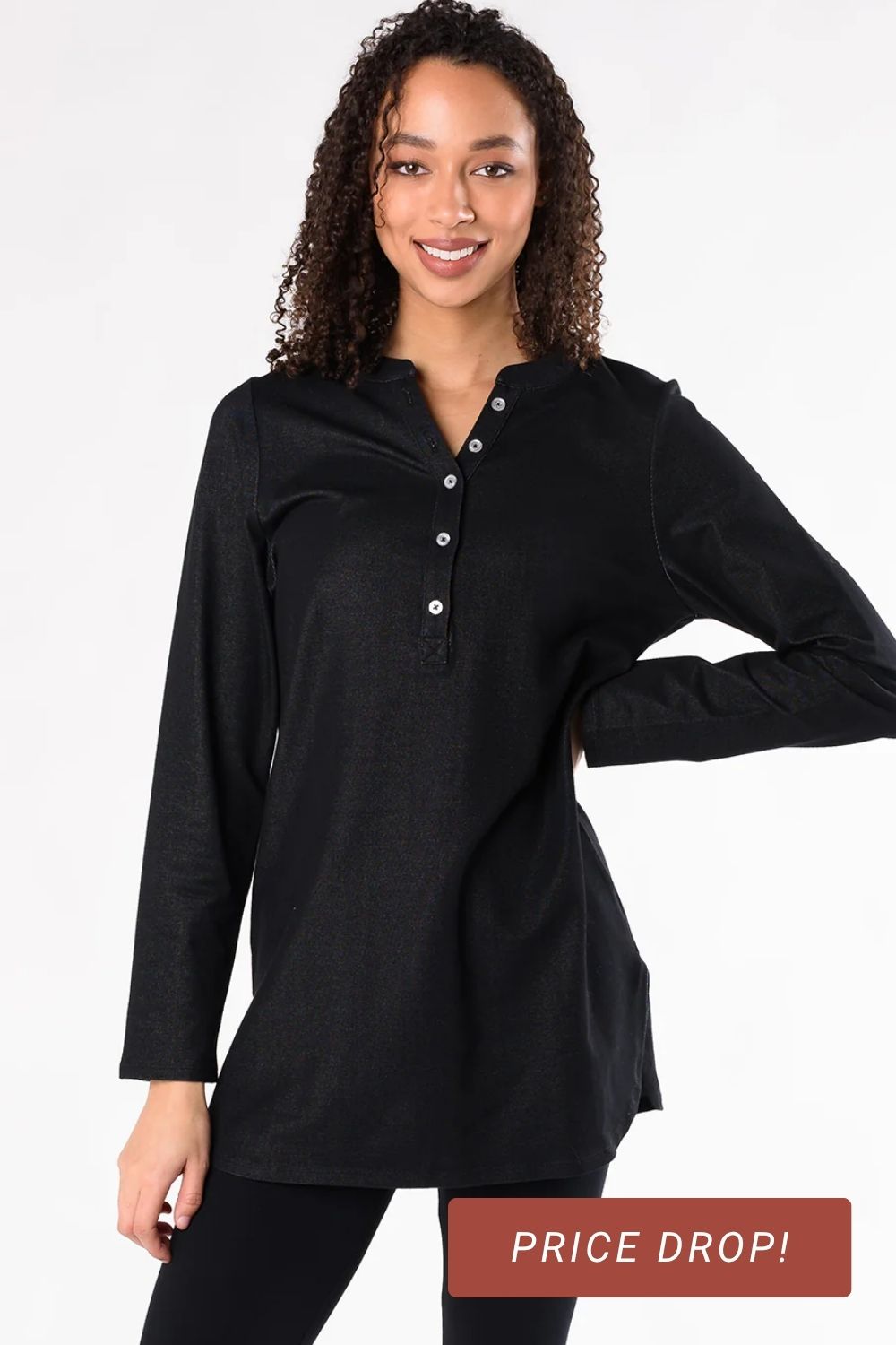 Tina Denim Organic Cotton Tunic - Black Denim