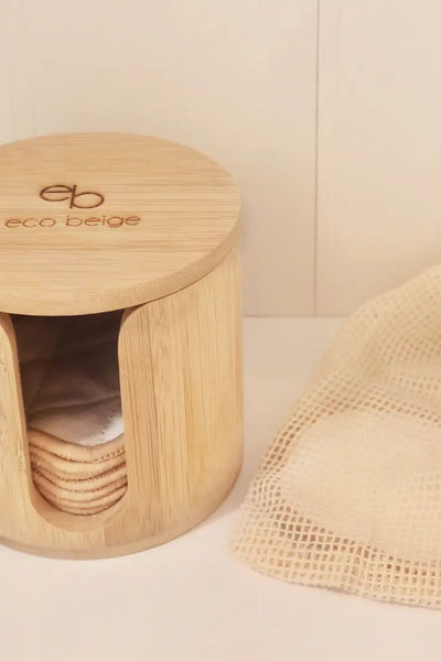 EcoBeige Reusable Facial Rounds with Bamboo Case