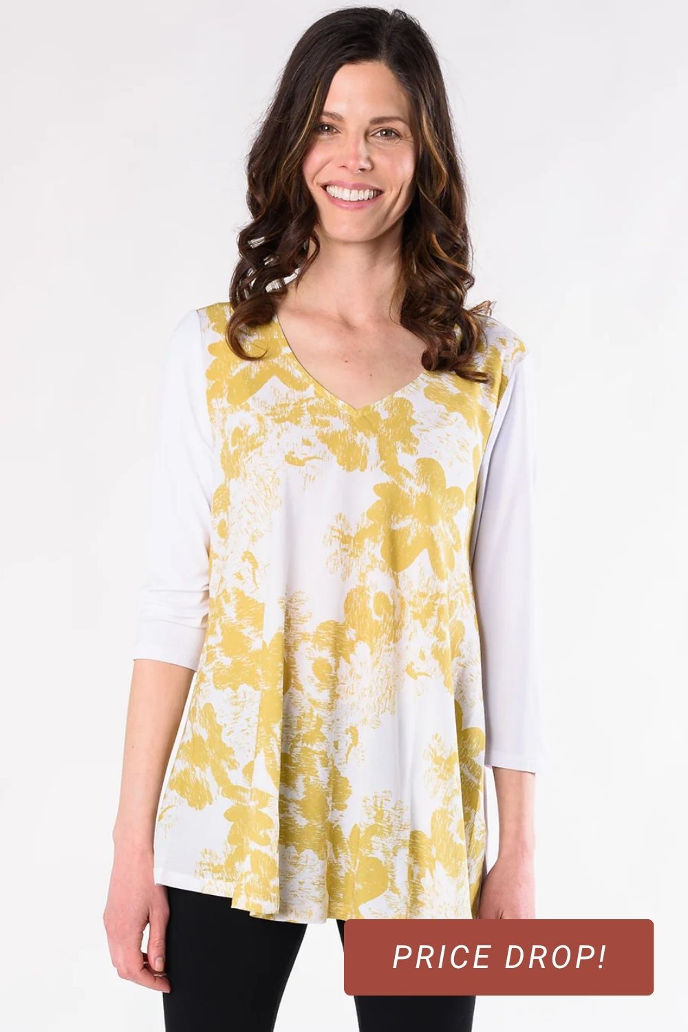 Anna Print Bamboo Tunic - Yellow