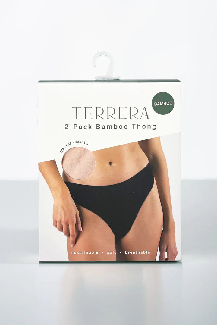 2-Pack Bamboo Thong Underwear - Beige - Terrera