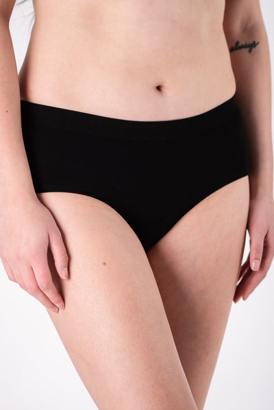 Bamboo underwear in Black front view