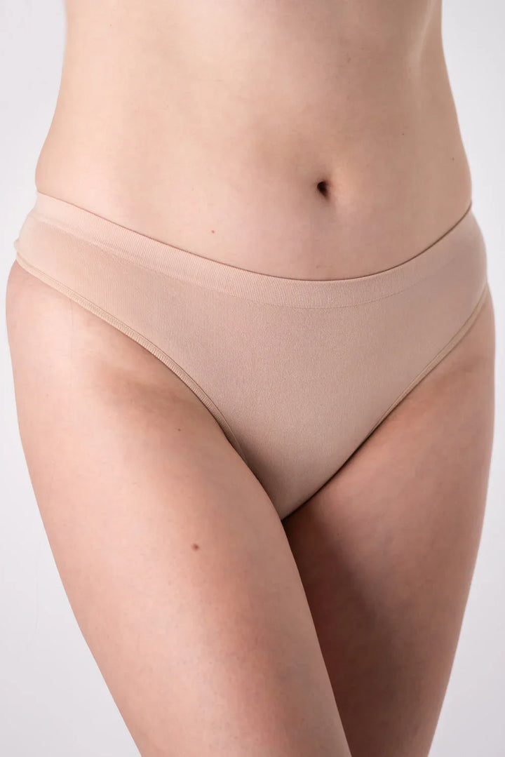 2-Pack Bamboo Thong Underwear - Beige - Terrera