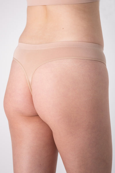 2-Pack Bamboo Thong Underwear - Beige