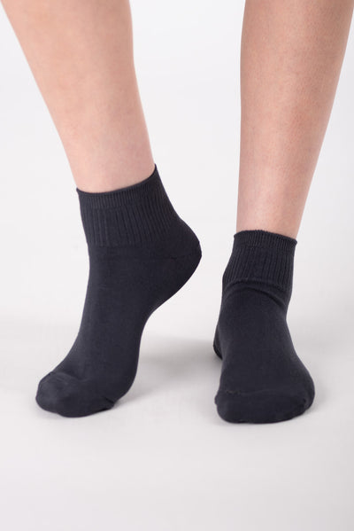 Ladies' 2-Pack Micro Crew Length Bamboo Socks - Charcoal