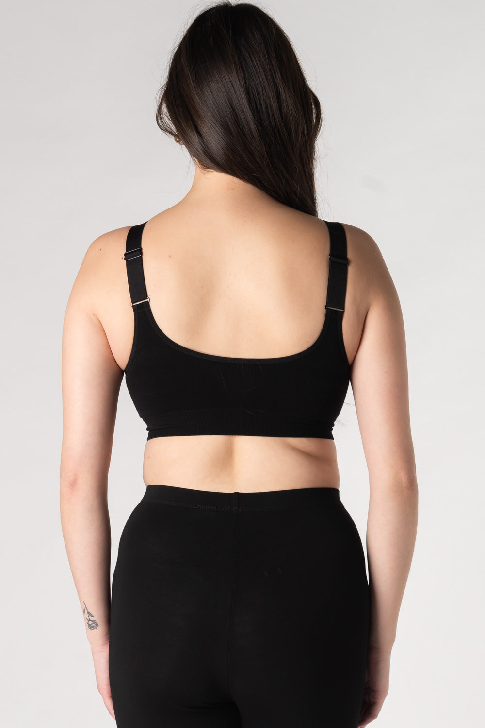 Ribbed Contour Bamboo Bralette - Black - Terrera