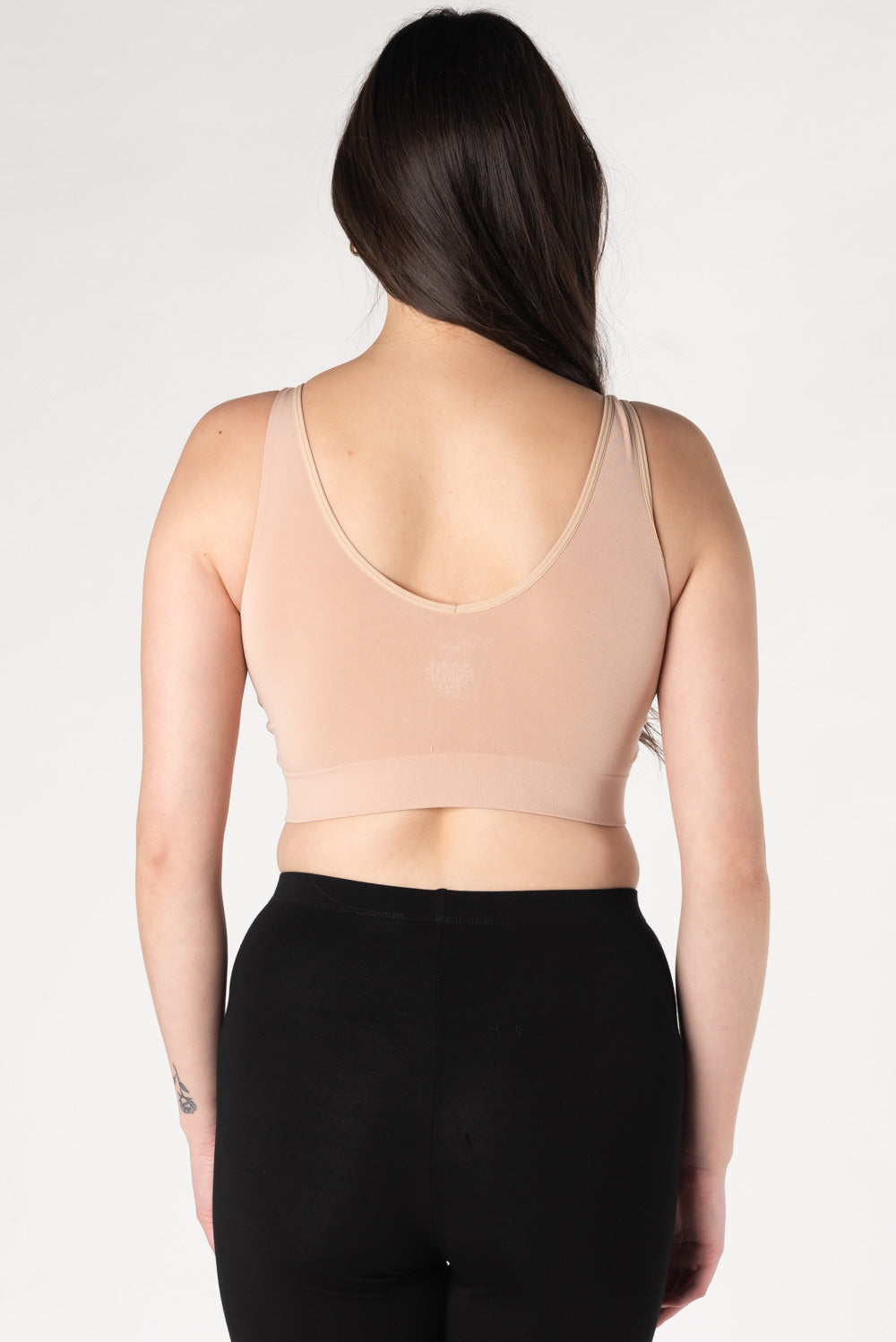 Essential V-Neck Bamboo Bralette - Beige - Terrera