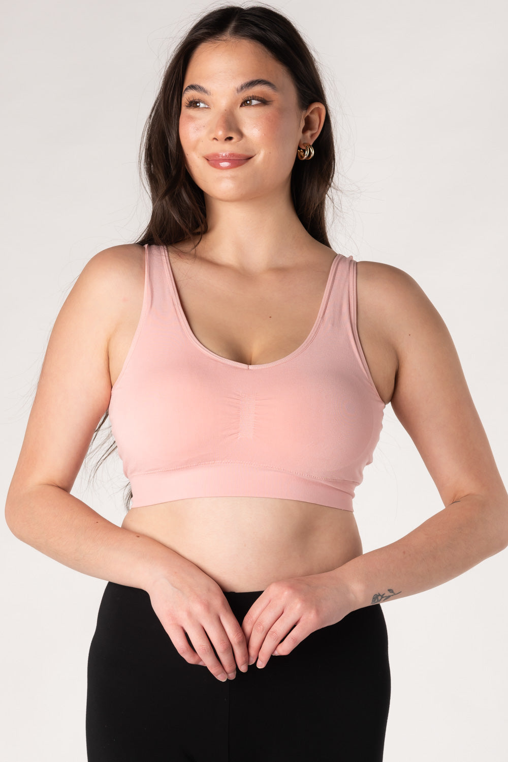 Essential V-Neck Bamboo Bralette - Pink