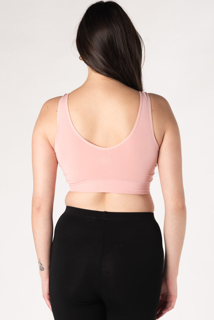 Essential V-Neck Bamboo Bralette - Pink - Terrera