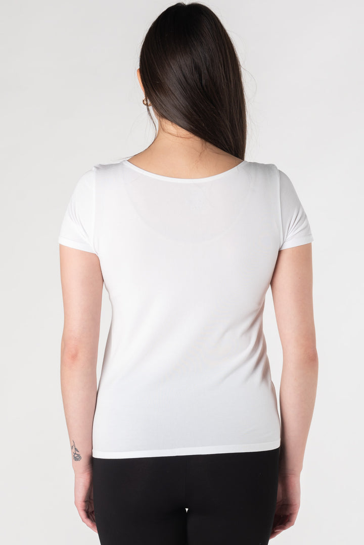 Lia Seamless Bamboo Short Sleeve Tee - White - Terrera