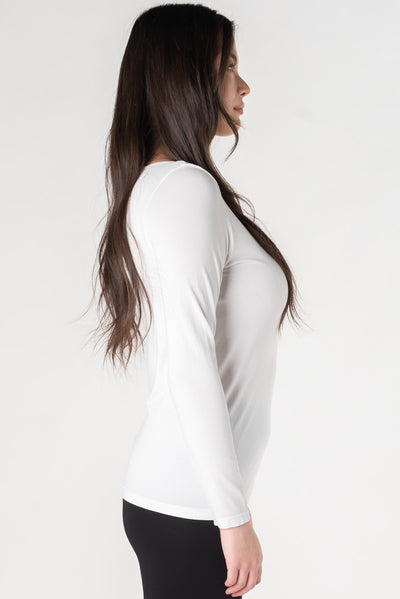 Aurora Seamless Bamboo Long Sleeve - White