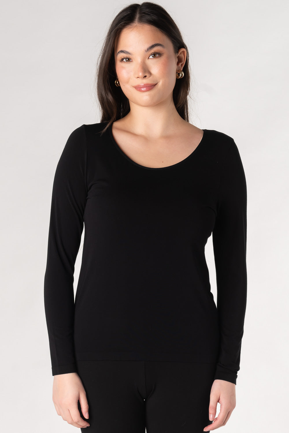 Aurora Seamless Bamboo Long Sleeve - Black - Terrera