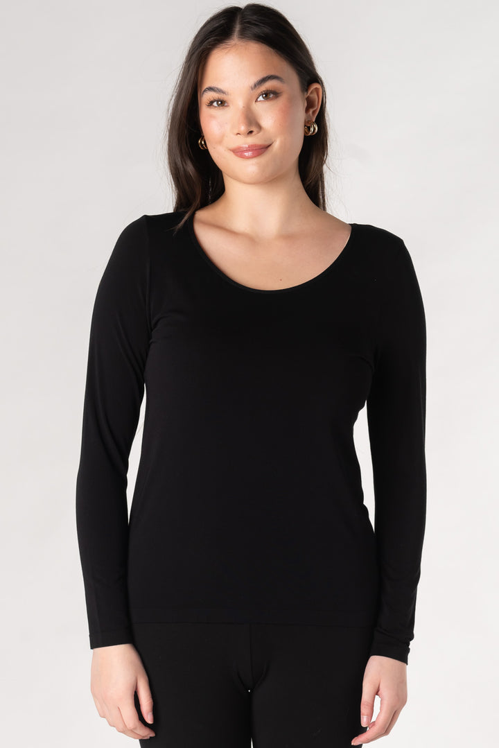 Aurora Seamless Bamboo Long Sleeve - Black - Terrera