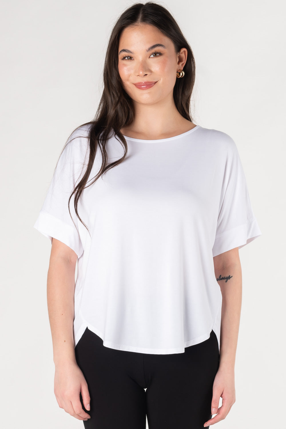 Laura Relaxed-Fit Bamboo Blouse - White