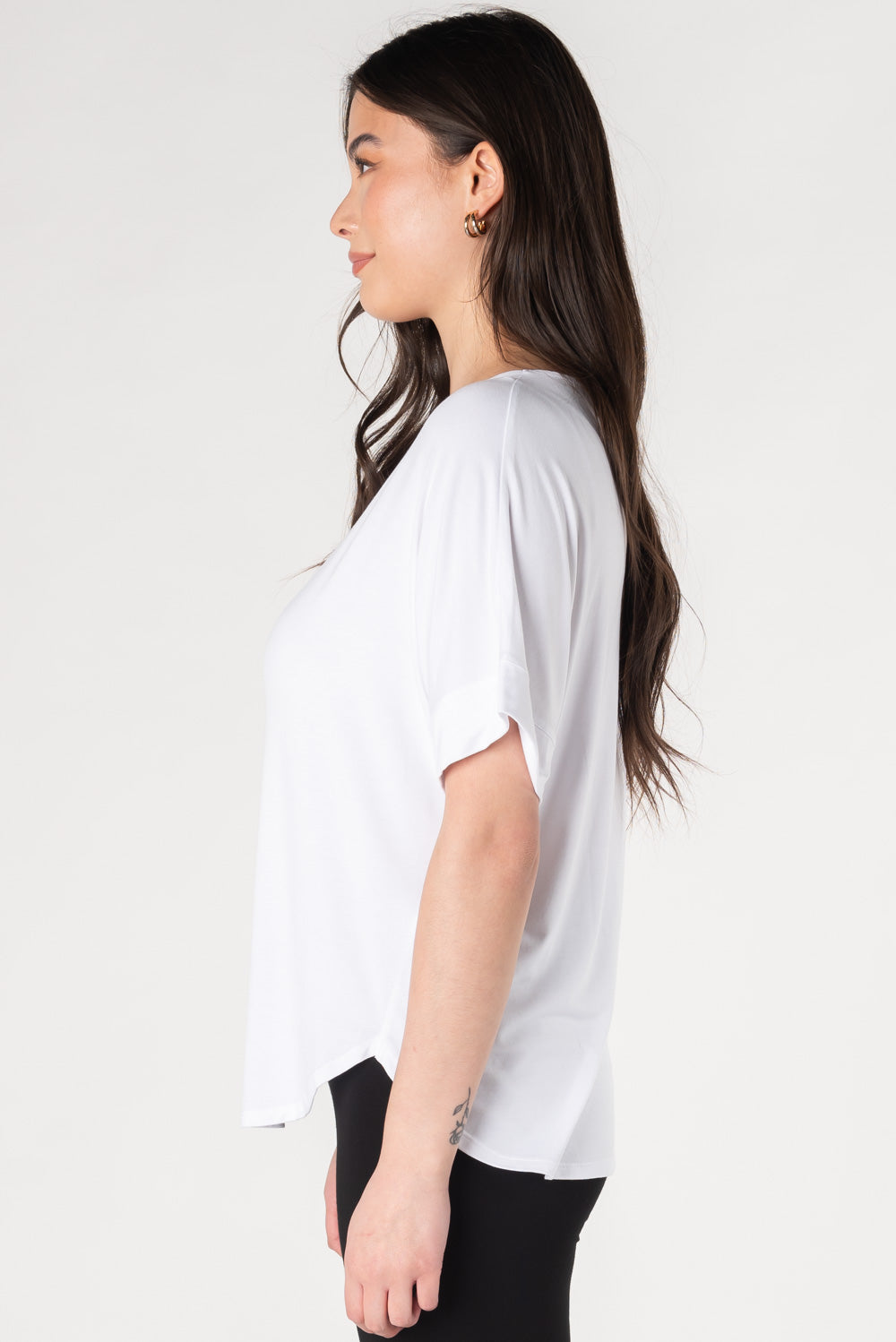 Laura Relaxed-Fit Bamboo Blouse - White