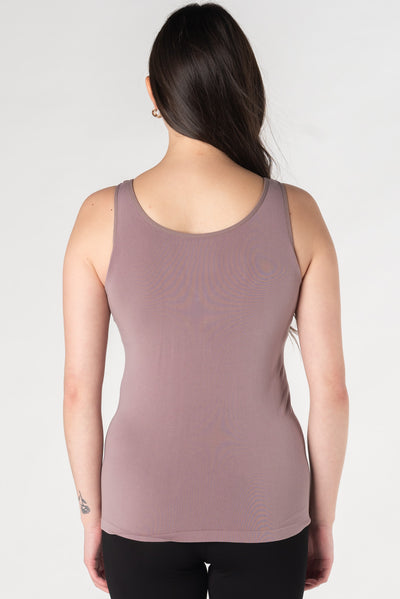 Seamless Bamboo Bra Tank - Mauve Taupe