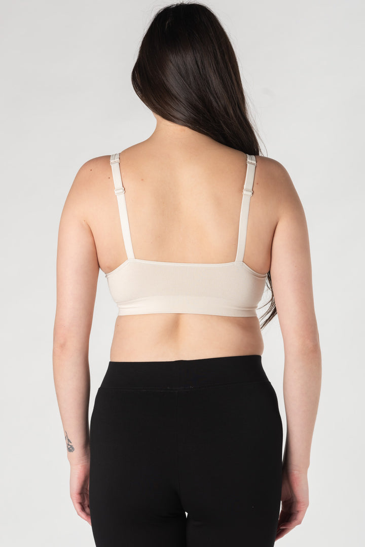 Bamboo everyday bralette in Cream back view