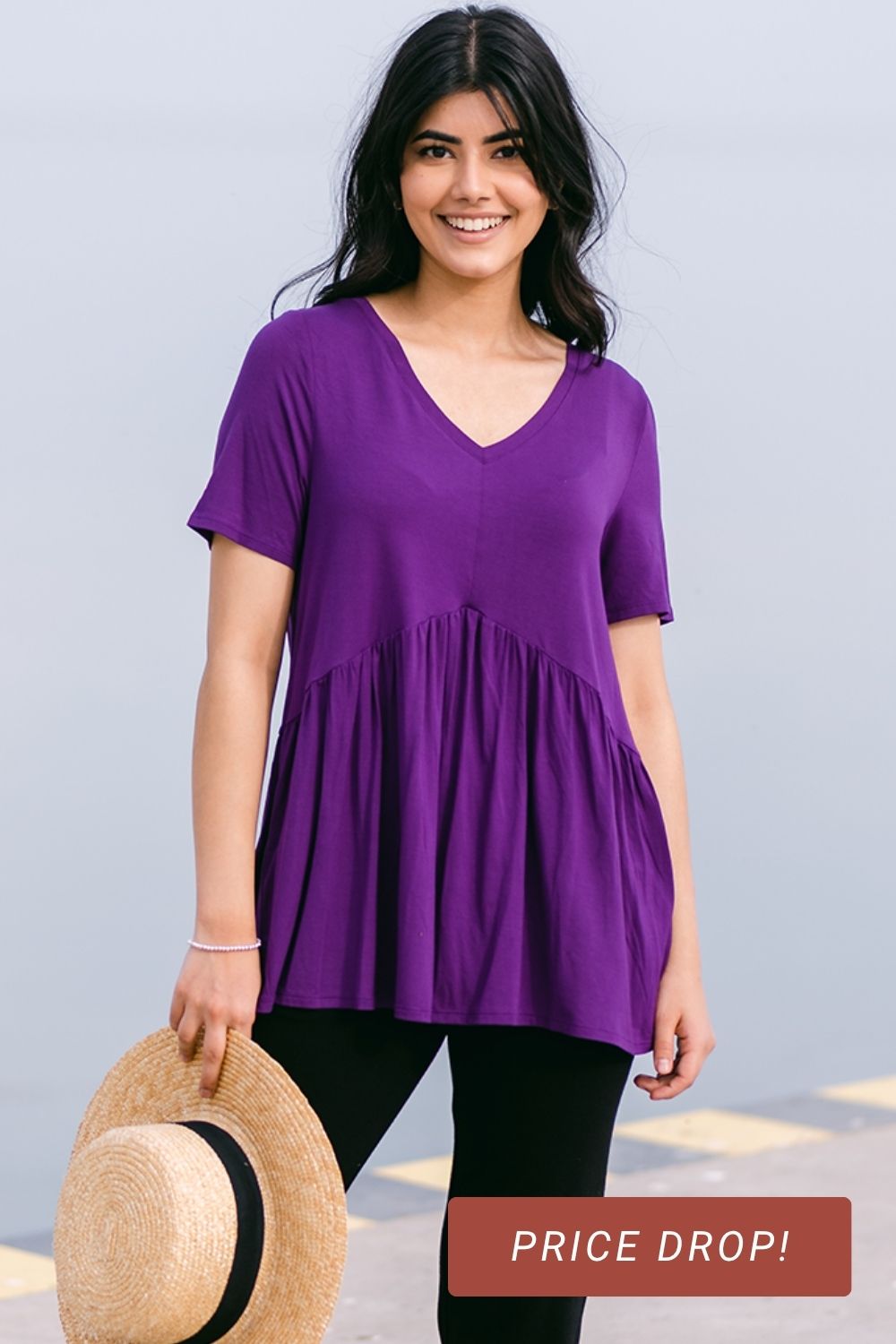 Zinnia Tiered Bamboo Top - Beach Berry
