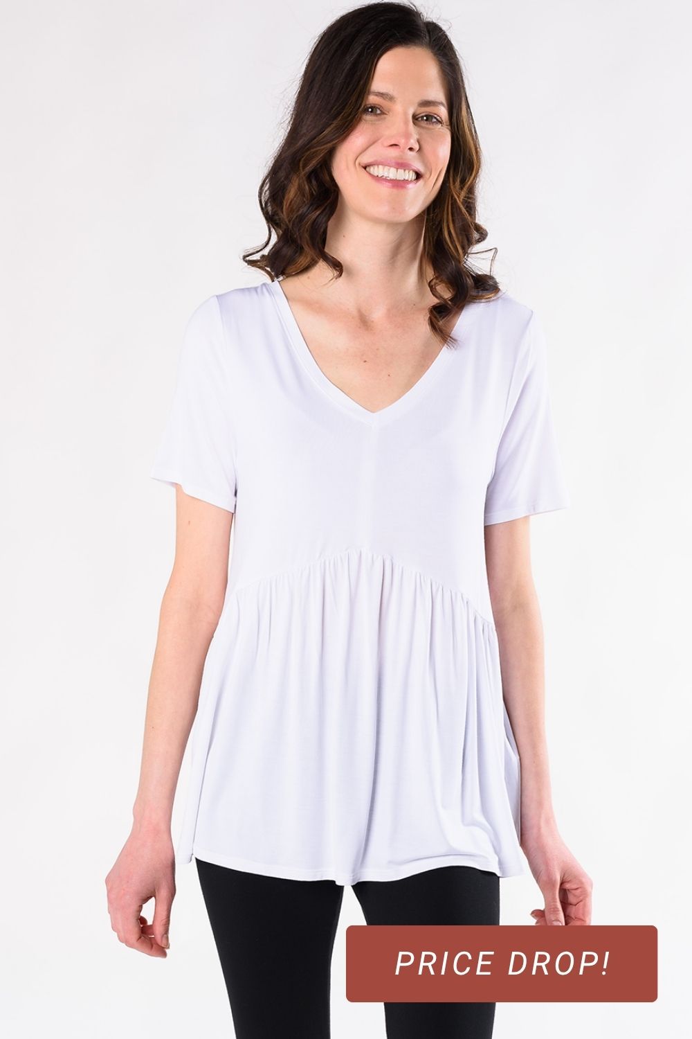 Zinnia Tiered Bamboo Top - White