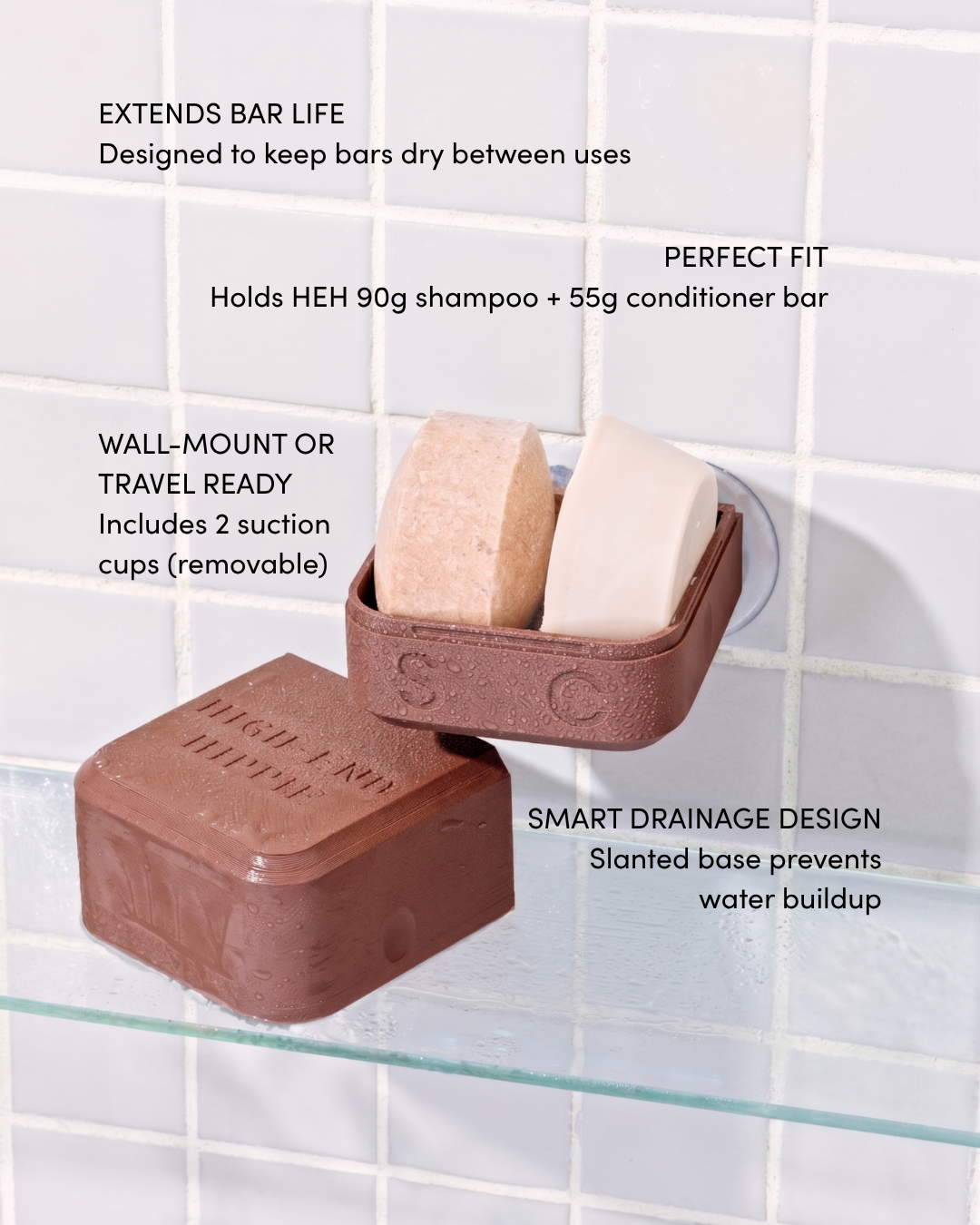NEW: Shower &amp; Travel Case - 2-in-1 Shampoo &amp; Conditioner Bar Storage