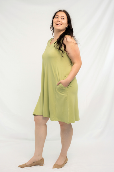 Harlow A-Line Bamboo Dress - Citron